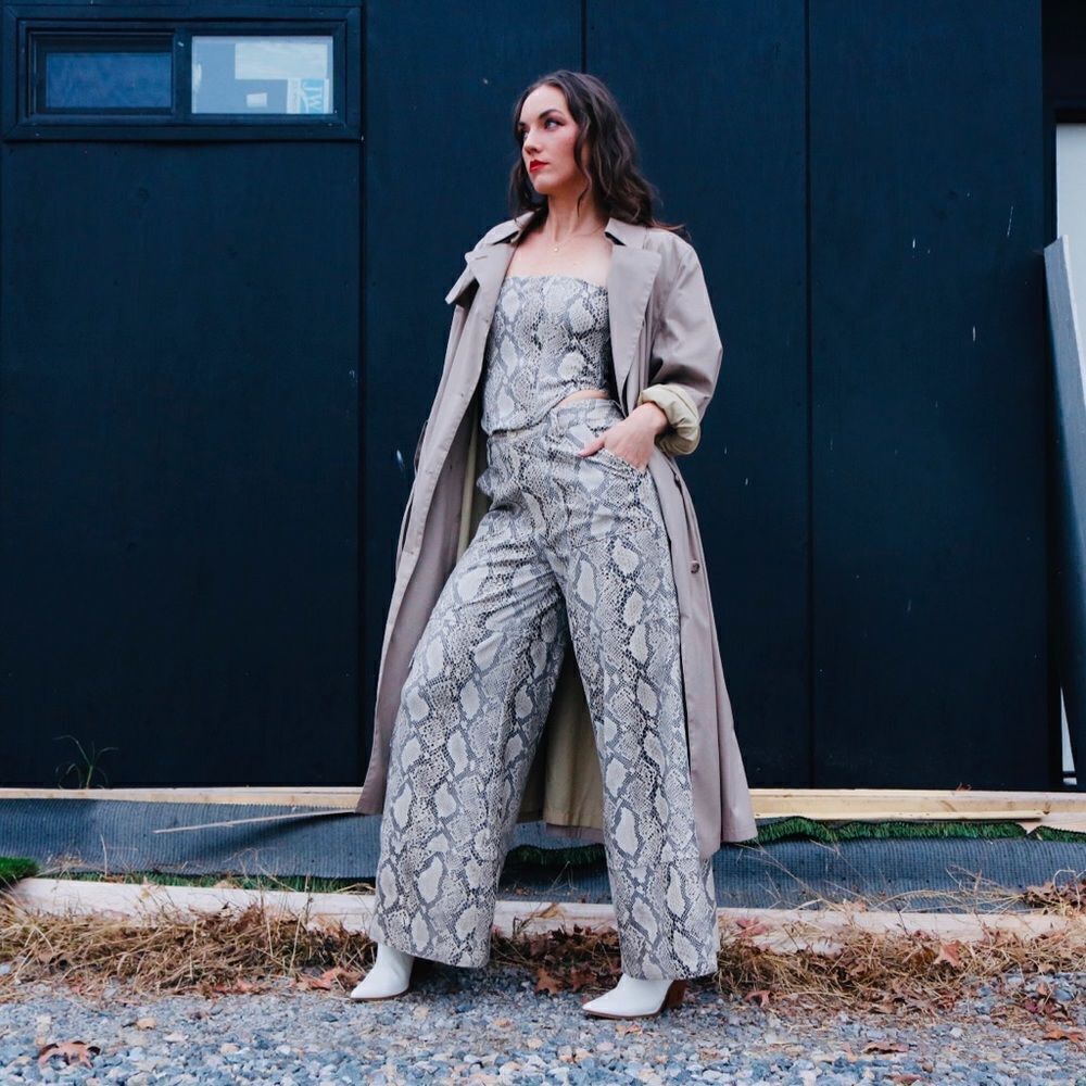 Kim Shui Snake Wide Leg Crop Set